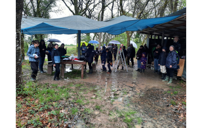 Parcours Léguevin 2026 - annonce des scores avec de plus en plus d'eau ... mais avec quand même de la bonne humeur